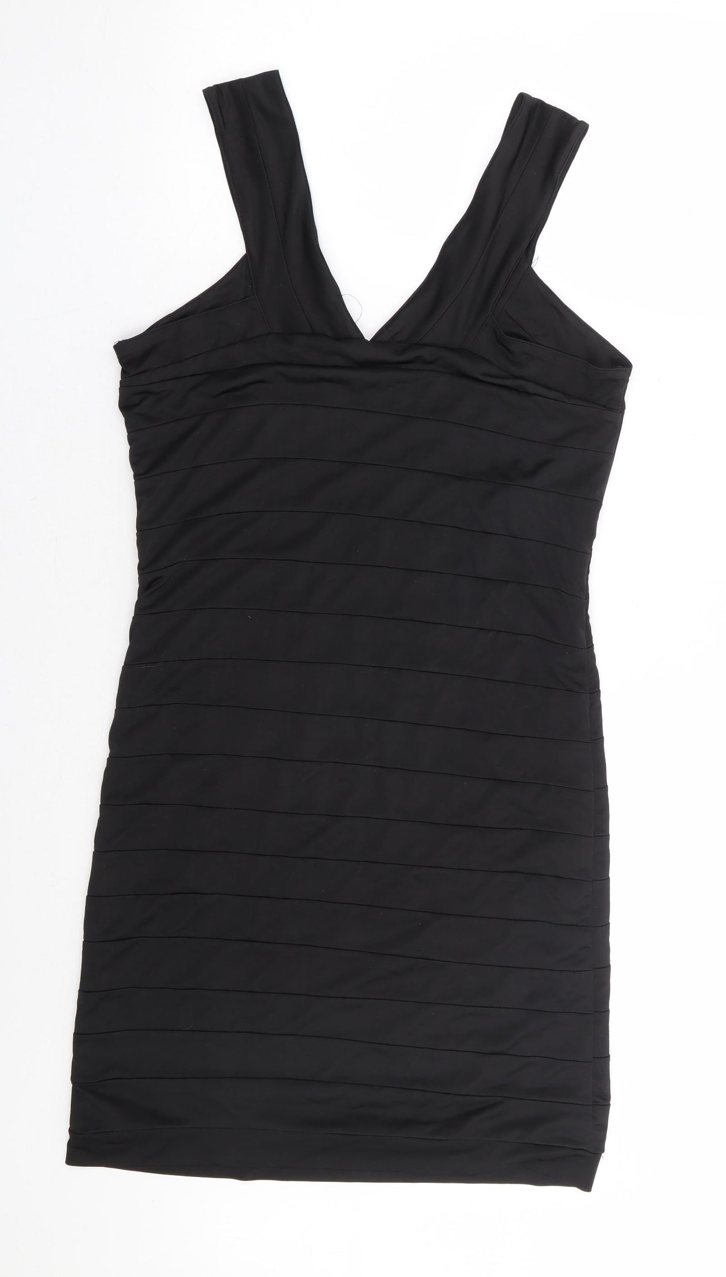 VERO MODA Womens Black Polyester Bodycon Size L V-Neck Pullover
