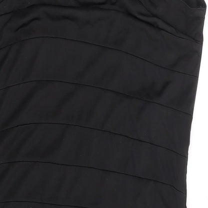 VERO MODA Womens Black Polyester Bodycon Size L V-Neck Pullover