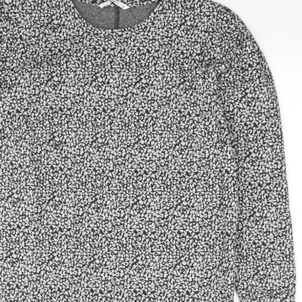 TU Womens Grey Geometric Polyester Shift Size 16 Round Neck Pullover