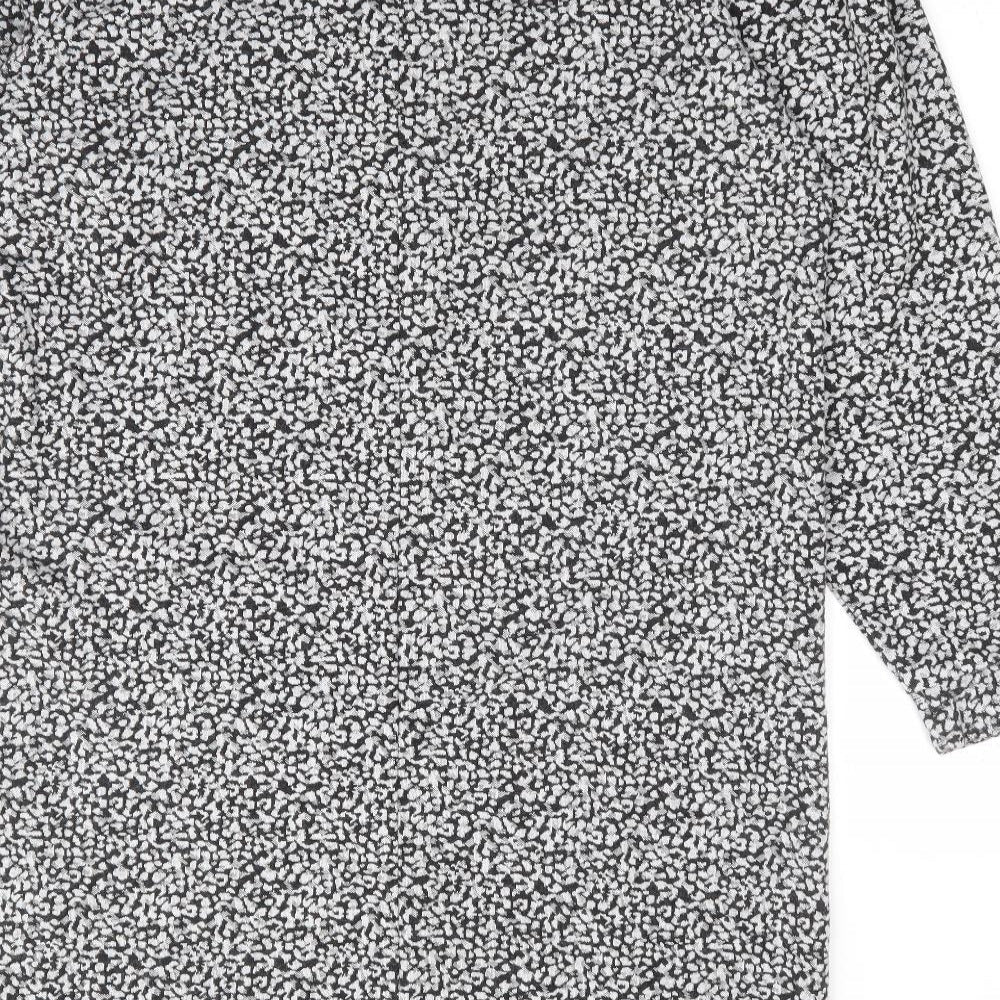 TU Womens Grey Geometric Polyester Shift Size 16 Round Neck Pullover