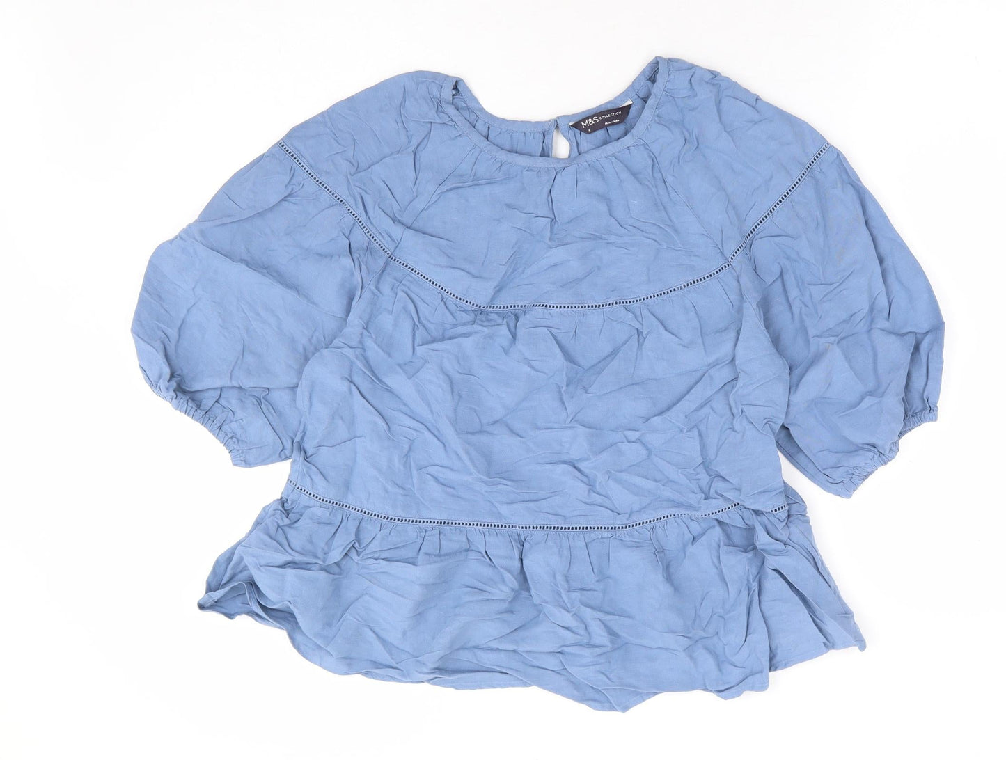 Womens UK Size 6 Marks and Spencer Blue Basic Blouse