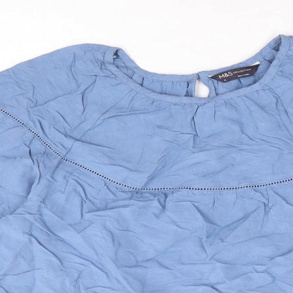 Womens UK Size 6 Marks and Spencer Blue Basic Blouse