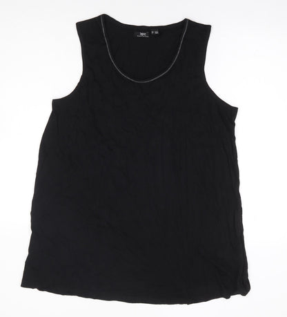 Bon Prix Collection Womens Black Cotton Basic Tank Size L Scoop Neck