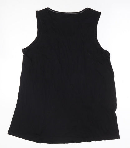 Bon Prix Collection Womens Black Cotton Basic Tank Size L Scoop Neck