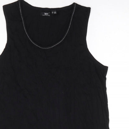 Bon Prix Collection Womens Black Cotton Basic Tank Size L Scoop Neck