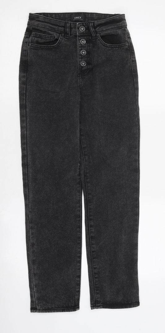 Only Womens Black Cotton Skinny Jeans Size 25 in L32 in Regular Zip - 4 Buttons