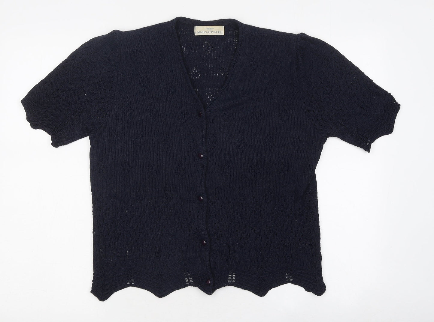 Womens UK Size 10 Marks and Spencer Blue Cardigan Jumper