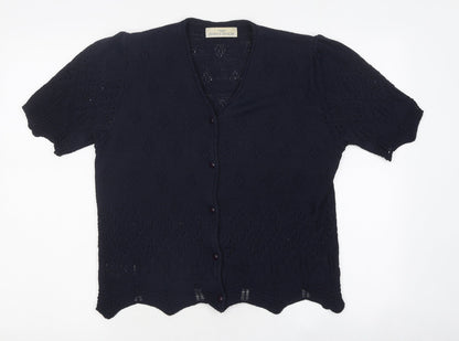 Womens UK Size 10 Marks and Spencer Blue Cardigan Jumper