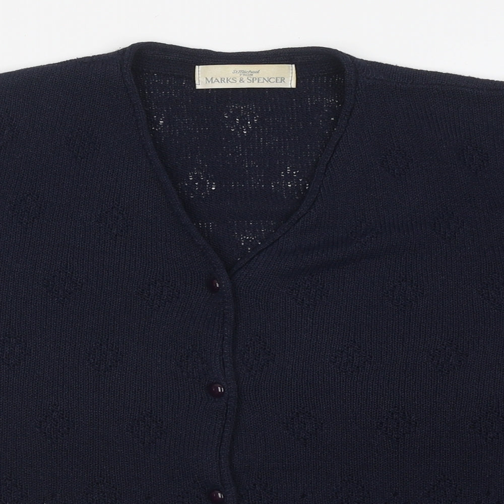 Womens UK Size 10 Marks and Spencer Blue Cardigan Jumper
