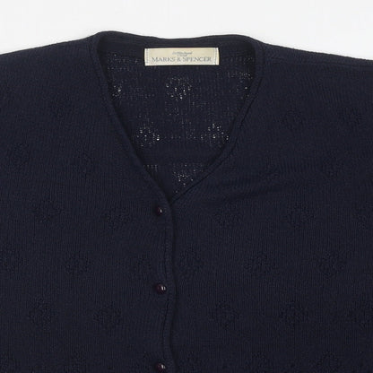 Womens UK Size 10 Marks and Spencer Blue Cardigan Jumper