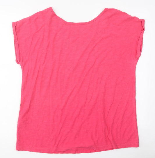 Papaya Womens Pink Polyester Basic Polo Size 12 Round Neck
