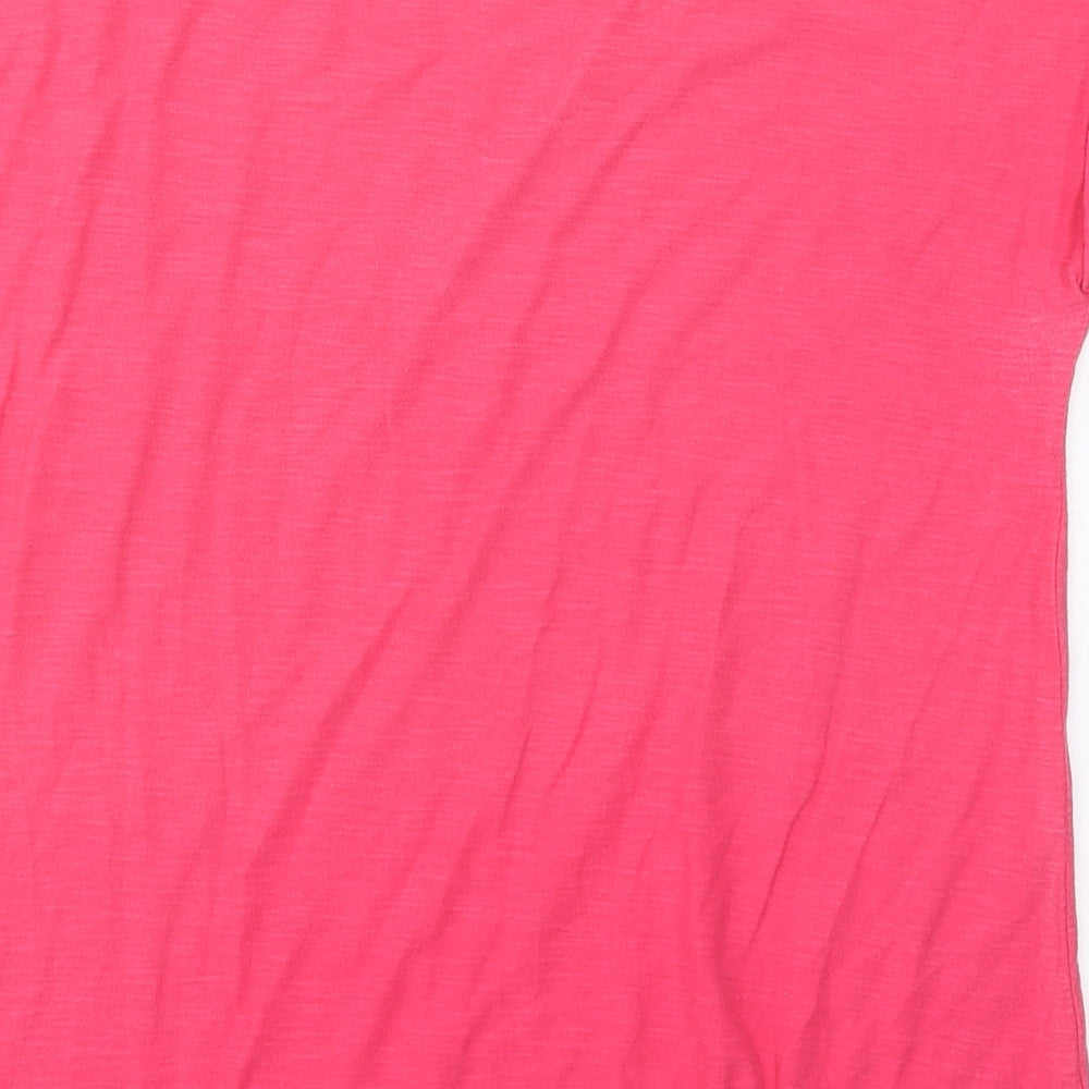 Papaya Womens Pink Polyester Basic Polo Size 12 Round Neck