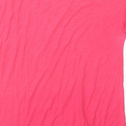 Papaya Womens Pink Polyester Basic Polo Size 12 Round Neck