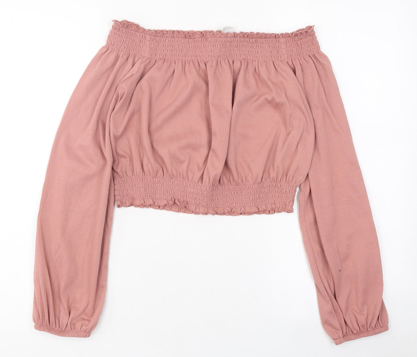 Womens UK Size S Divided by H&M Pink Cropped T-Shirt