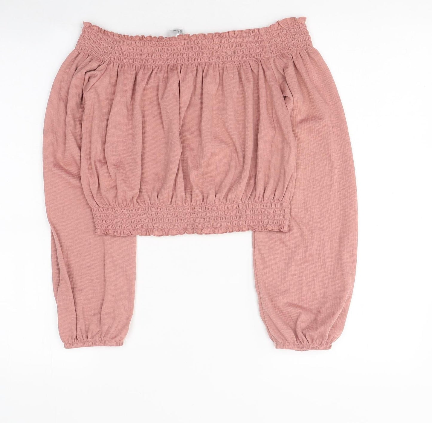 Womens UK Size S Divided by H&M Pink Cropped T-Shirt