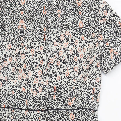 H&M Womens Multicoloured Floral Polyester Sheath Size 6 Round Neck Zip