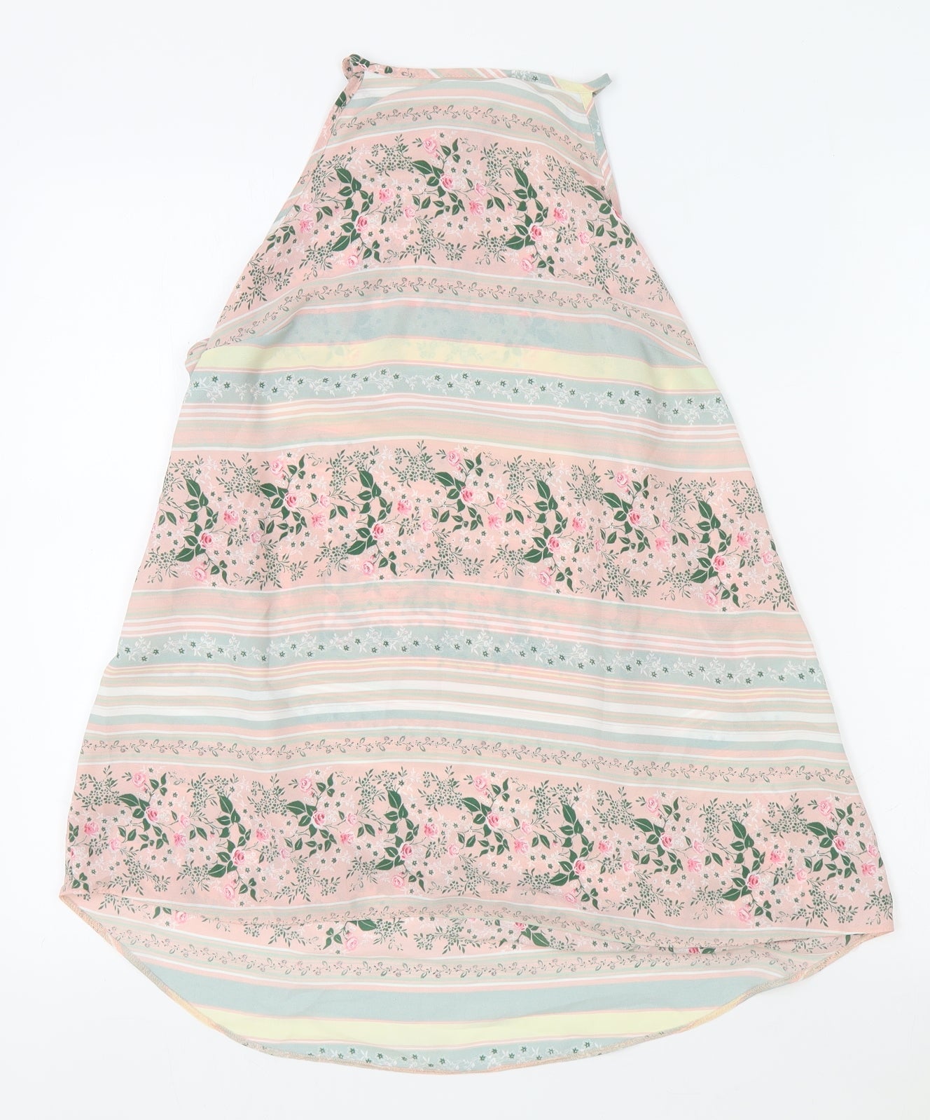 Papaya Womens Pink Geometric Polyester Camisole Blouse Size 12 High Neck