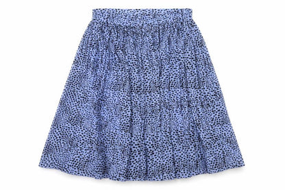 Monkl Womens Blue Polka Dot Polyester Flare Skirt Size M Button - Belt Loops