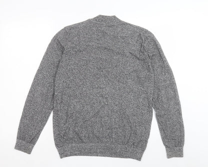 New Look Mens Grey High Neck Cotton Pullover Jumper Size M