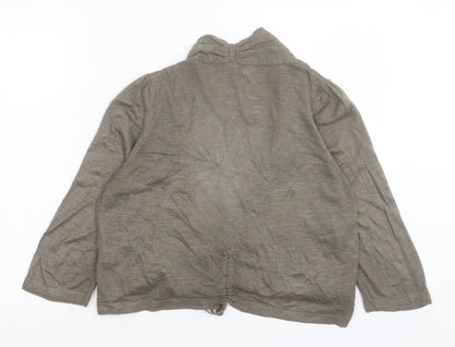 Womens UK Size 14 Indigo Green Cardigan Jumper