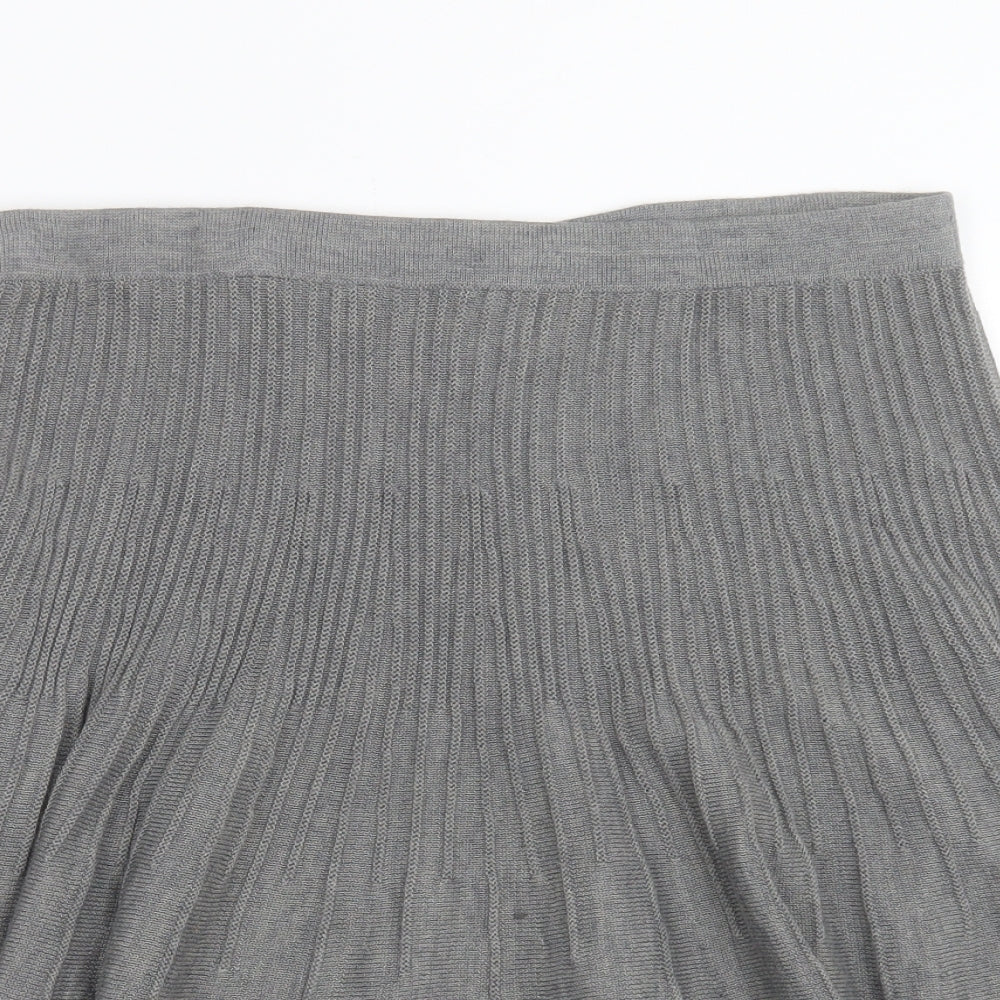 H&M Womens Grey Acrylic A-Line Skirt Size 34 in