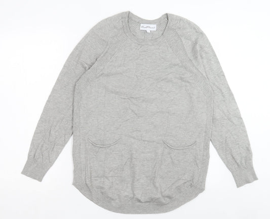 Womens UK Size S Mud Flowers Grey Pullover Jumper