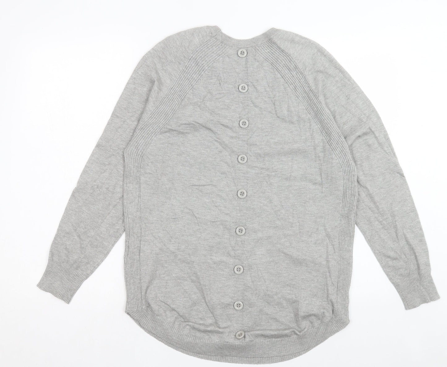 Womens UK Size S Mud Flowers Grey Pullover Jumper
