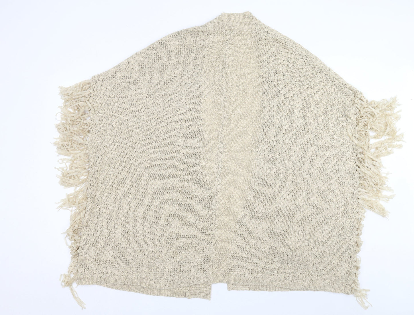 George Womens Beige V-Neck Acrylic Cardigan Jumper Size L