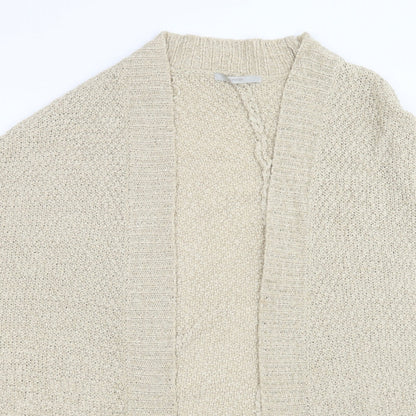George Womens Beige V-Neck Acrylic Cardigan Jumper Size L