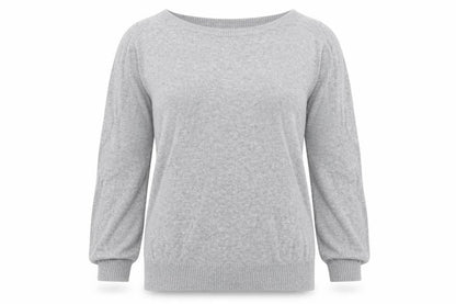 BPC Collection Womens Grey Boat Neck Cotton Pullover Jumper Size S