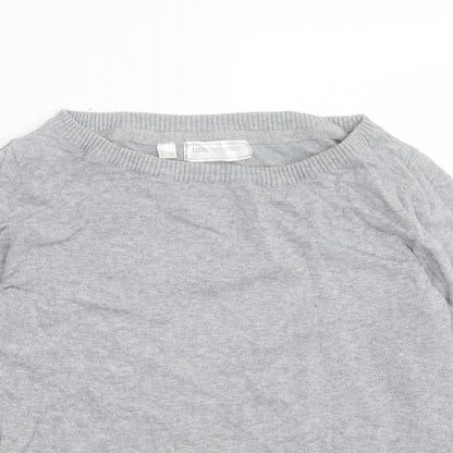 BPC Collection Womens Grey Boat Neck Cotton Pullover Jumper Size S