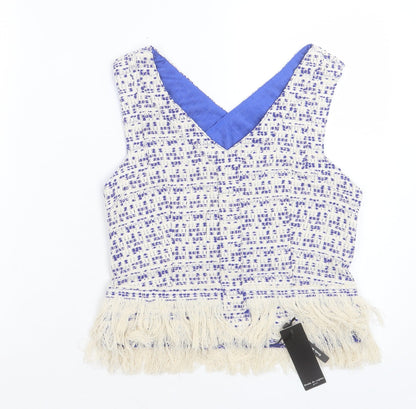 Womens UK Size S Drole de Copine Blue Cropped Tank