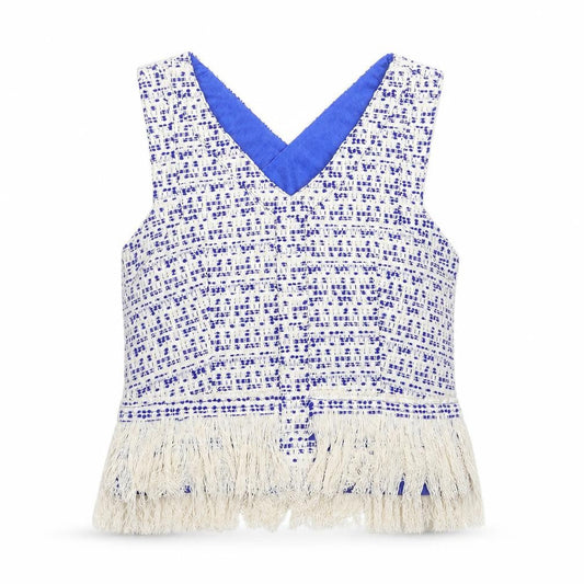 Womens UK Size S Drole de Copine Blue Cropped Tank