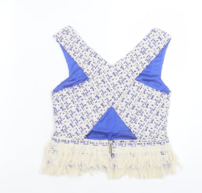 Womens UK Size S Drole de Copine Blue Cropped Tank