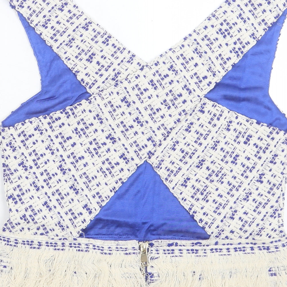 Womens UK Size S Drole de Copine Blue Cropped Tank