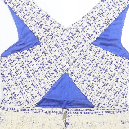 Womens UK Size S Drole de Copine Blue Cropped Tank