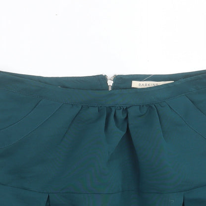 Barkins Womens Green Polyester A-Line Skirt Size 10 Zip