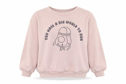 Zara Womens Pink Polyester Pullover Sweatshirt Size 4 Pullover - You Have A Big World To Run