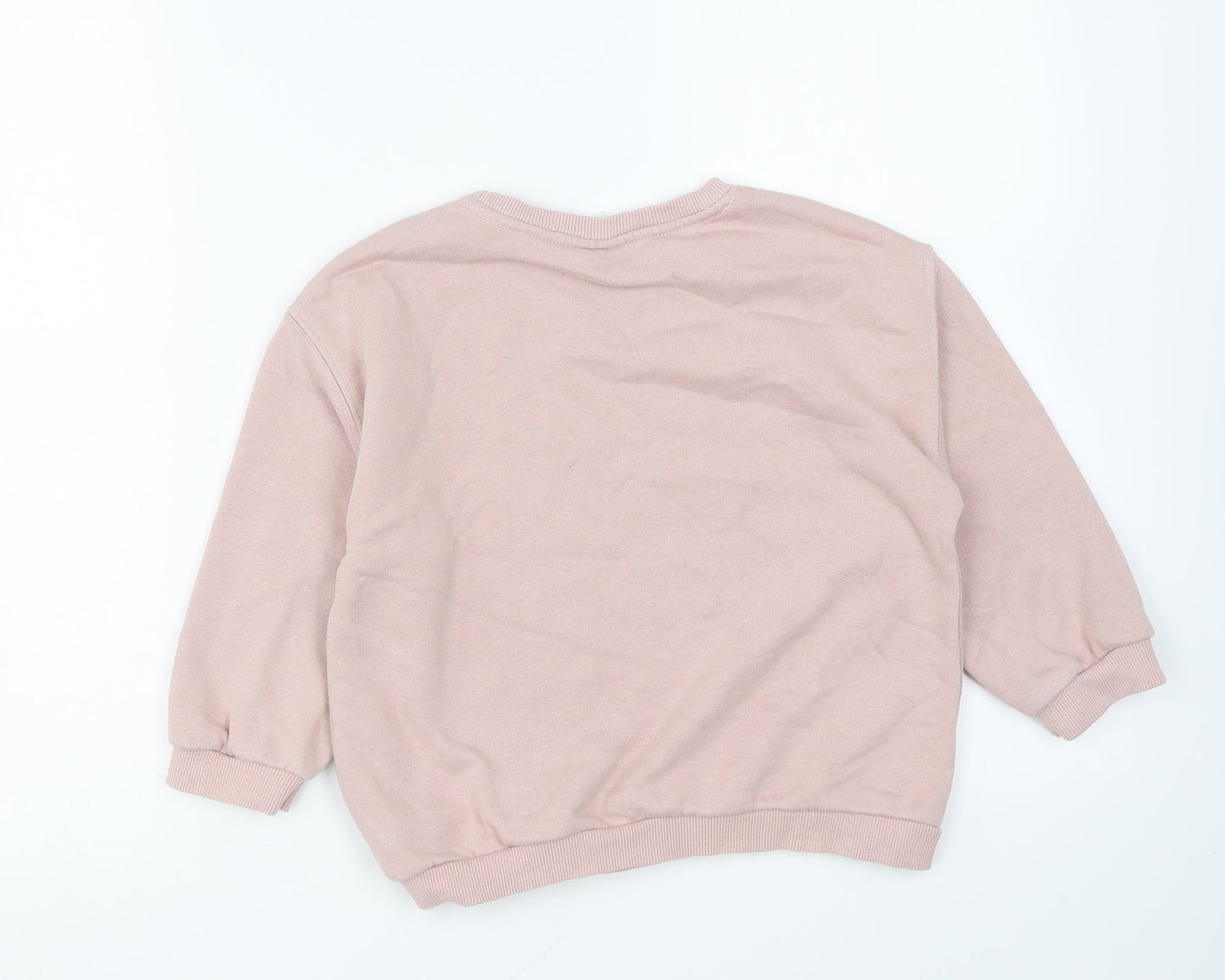 Zara Womens Pink Polyester Pullover Sweatshirt Size 4 Pullover - You Have A Big World To Run