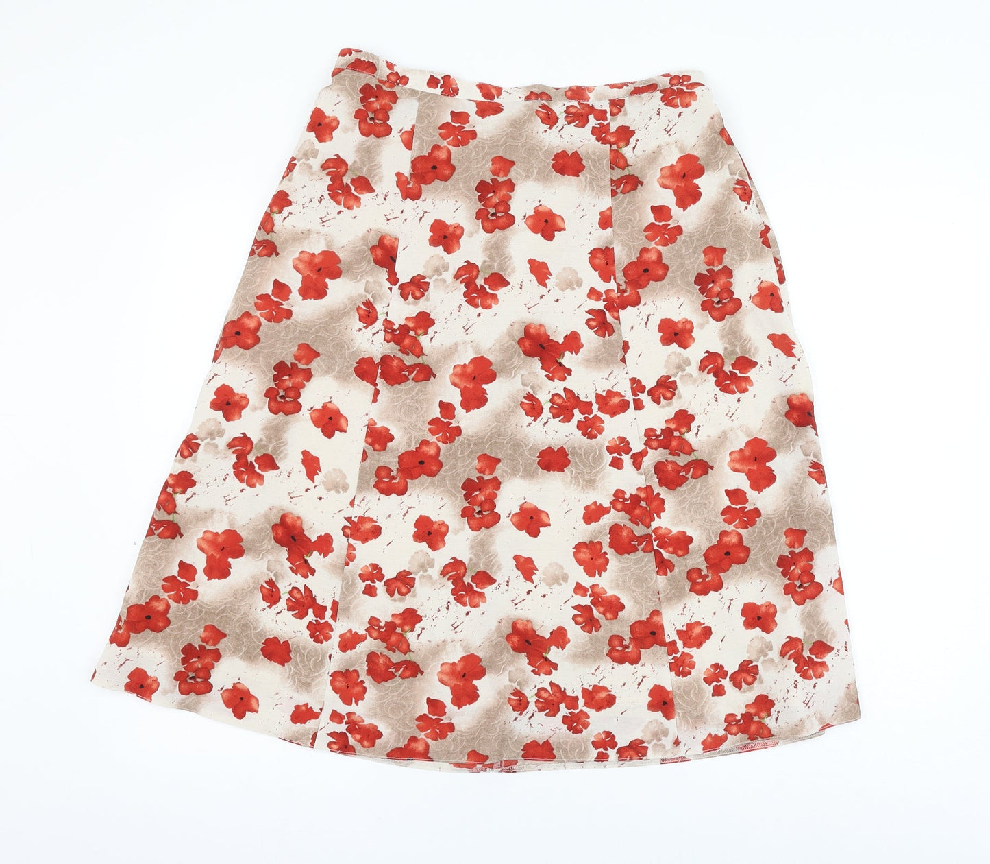 EWM Womens Brown Floral Polyester A-Line Skirt Size 30 in