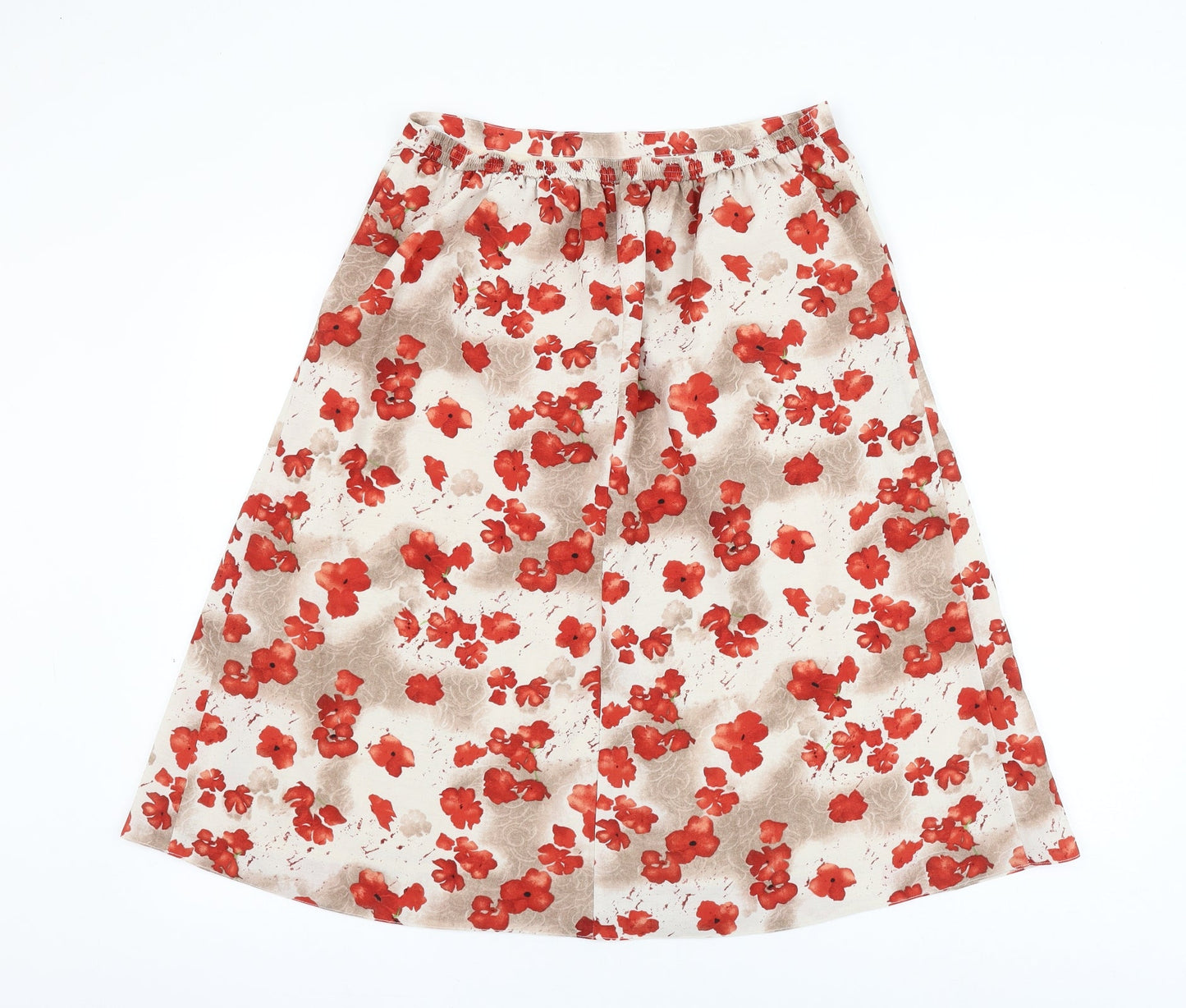 EWM Womens Brown Floral Polyester A-Line Skirt Size 30 in