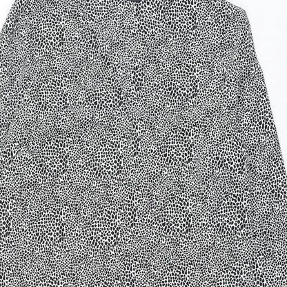 Marks and Spencer Womens White Animal Print Polyester Shift Size 12 V-Neck Pullover