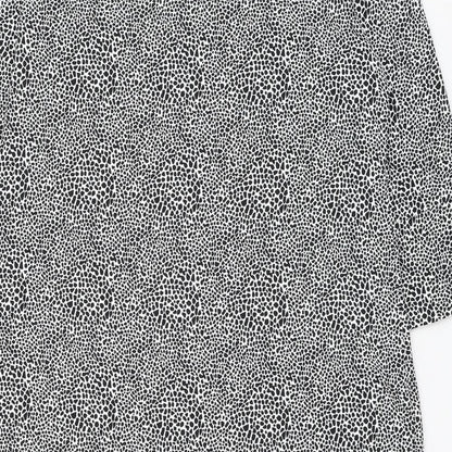 Marks and Spencer Womens White Animal Print Polyester Shift Size 12 V-Neck Pullover