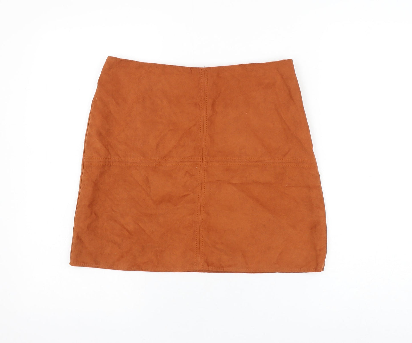 Atmosphere Womens Orange Polyester Mini Skirt Size 10 Zip