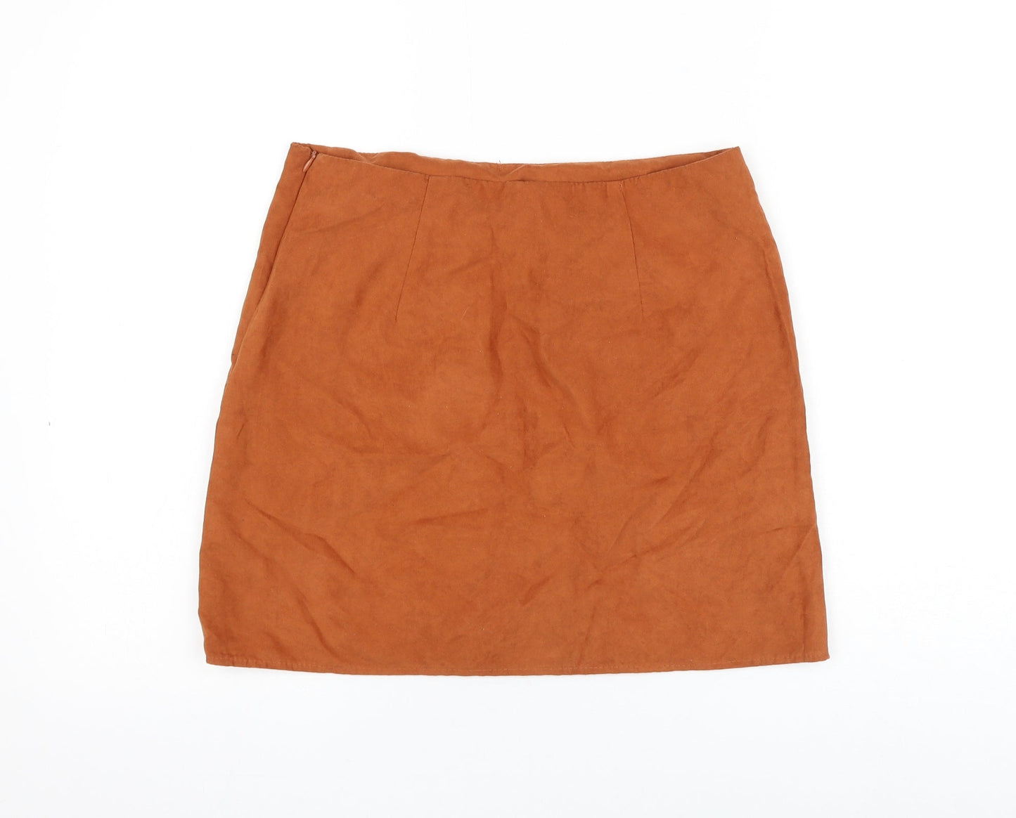 Atmosphere Womens Orange Polyester Mini Skirt Size 10 Zip