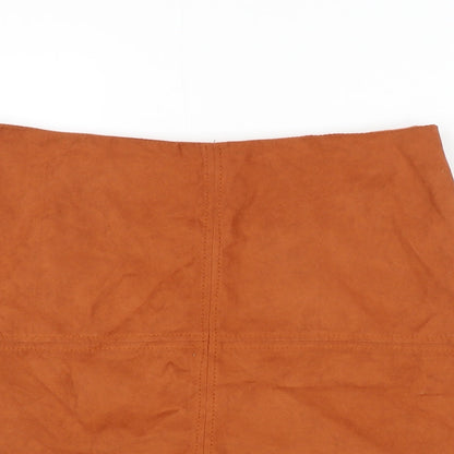 Atmosphere Womens Orange Polyester Mini Skirt Size 10 Zip