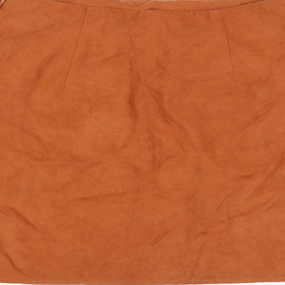 Atmosphere Womens Orange Polyester Mini Skirt Size 10 Zip