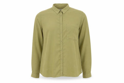 LFT Womens Green Polyester Basic Button-Up Size L Collared