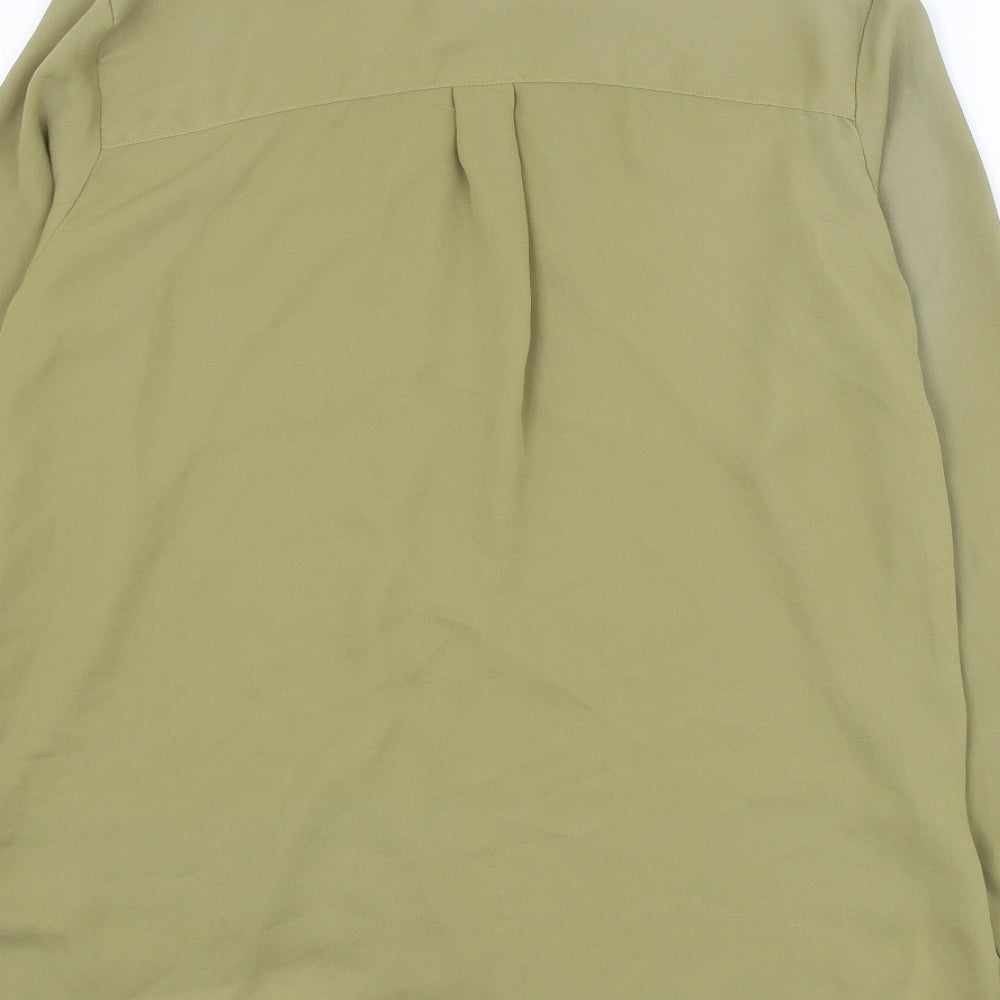 LFT Womens Green Polyester Basic Button-Up Size L Collared