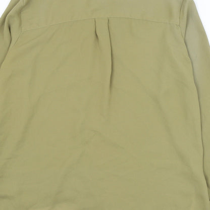 LFT Womens Green Polyester Basic Button-Up Size L Collared
